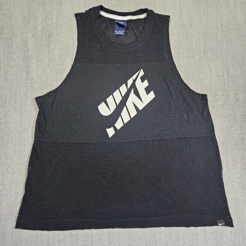 Nike Women's Mesh Muscle Sleeveless shirt Black Size Medium